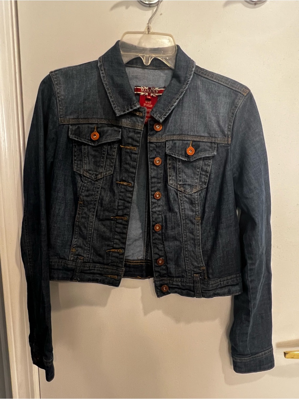 Dark Blue Cropped Jean Jacket - Women's - Size M - Runs Small! Pefect for Teens!
